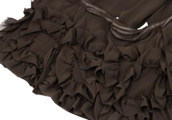 COMME des GARCONS Frill Wide Sleeve Cardigan Brown Size S