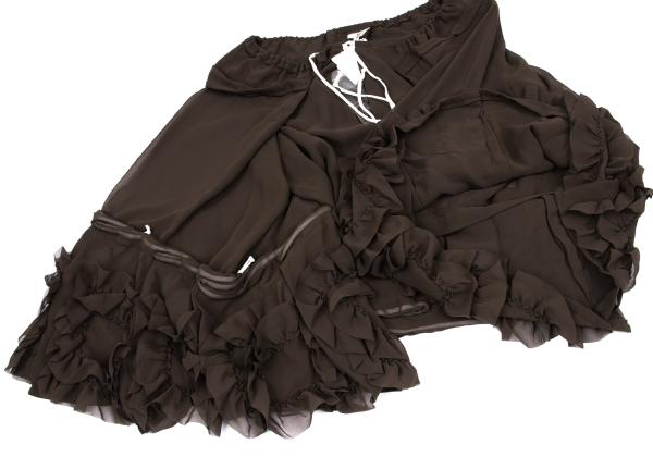 COMME des GARCONS Frill Wide Sleeve Cardigan Brown Size S