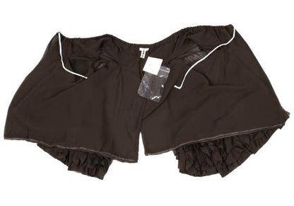 COMME des GARCONS Frill Wide Sleeve Cardigan Brown Size S