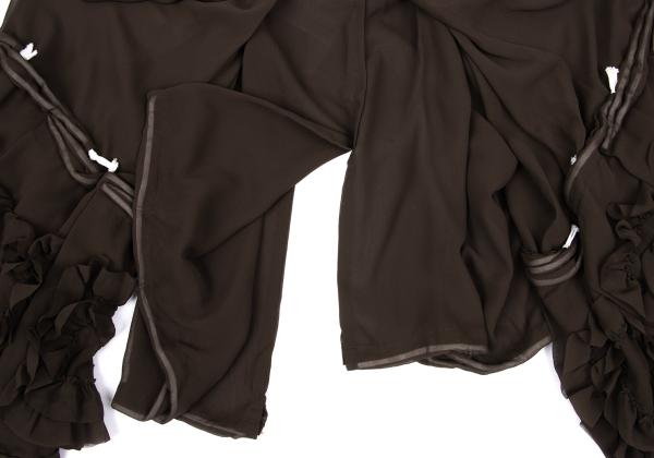 COMME des GARCONS Frill Wide Sleeve Cardigan Brown Size S