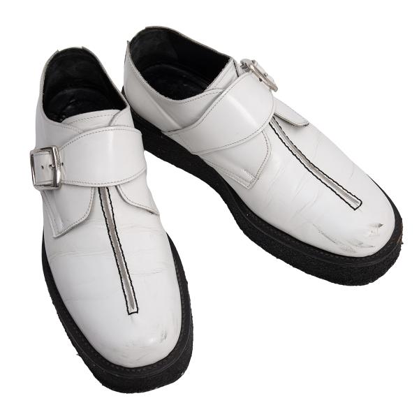 Y's for men Outseam Strap Leather White Black Shoes Size 25.5cm