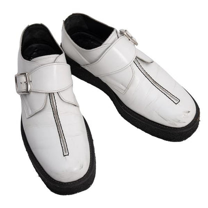 Y's for men Outseam Strap Leather White Black Shoes Size 25.5cm