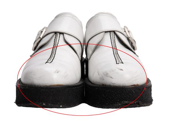 Y's for men Outseam Strap Leather White Black Shoes Size 25.5cm