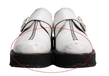 Y's for men Outseam Strap Leather White Black Shoes Size 25.5cm