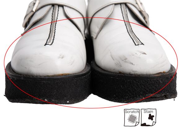 Y's for men Outseam Strap Leather White Black Shoes Size 25.5cm