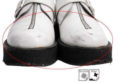 Y's for men Outseam Strap Leather White Black Shoes Size 25.5cm
