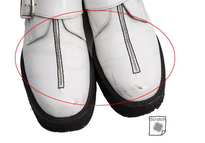 Y's for men Outseam Strap Leather White Black Shoes Size 25.5cm