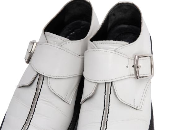 Y's for men Outseam Strap Leather White Black Shoes Size 25.5cm