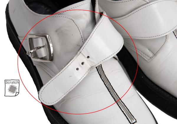 Y's for men Outseam Strap Leather White Black Shoes Size 25.5cm