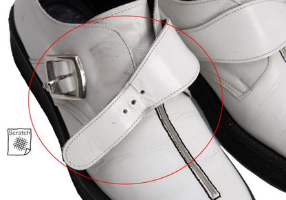 Y's for men Outseam Strap Leather White Black Shoes Size 25.5cm