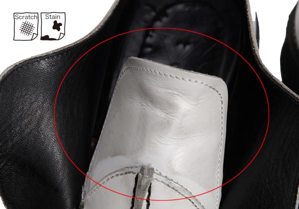 Y's for men Outseam Strap Leather White Black Shoes Size 25.5cm