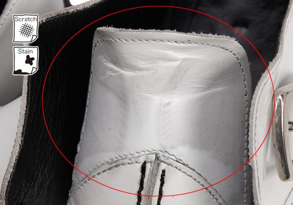 Y's for men Outseam Strap Leather White Black Shoes Size 25.5cm