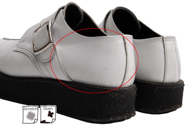 Y's for men Outseam Strap Leather White Black Shoes Size 25.5cm