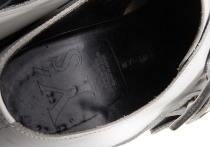 Y's for men Outseam Strap Leather White Black Shoes Size 25.5cm