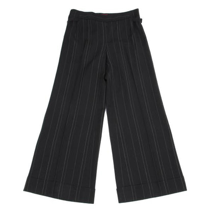 KENZO Wool Pinstripe Wide Pants Black Size 38