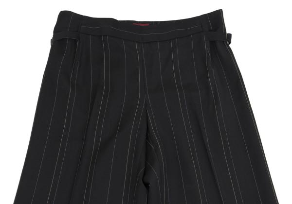 KENZO Wool Pinstripe Wide Pants Black Size 38
