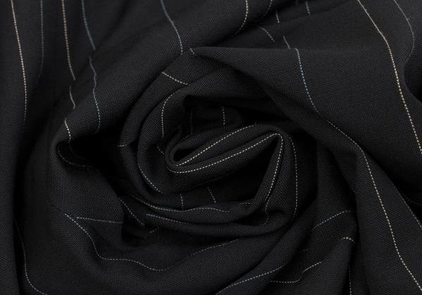 KENZO Wool Pinstripe Wide Pants Black Size 38