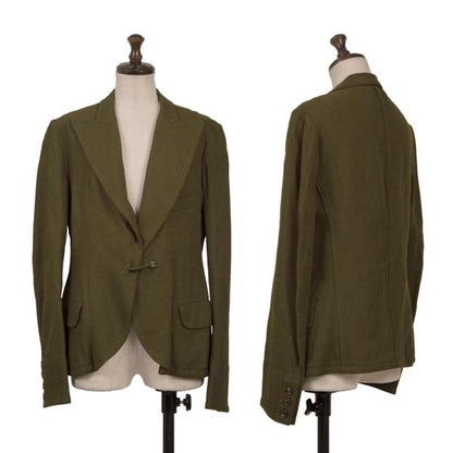 Yohji Yamamoto FEMME Rayon Peaked Lapel Jacket Khaki Size 1