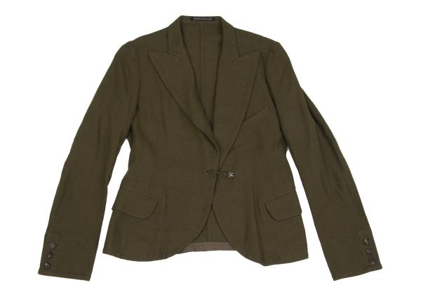 Yohji Yamamoto FEMME Rayon Peaked Lapel Jacket Khaki Size 1