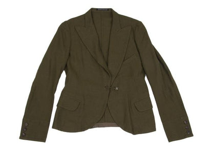 Yohji Yamamoto FEMME Rayon Peaked Lapel Jacket Khaki Size 1