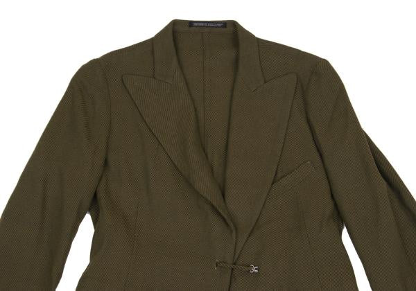 Yohji Yamamoto FEMME Rayon Peaked Lapel Jacket Khaki Size 1