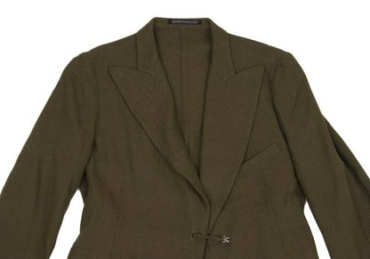 Yohji Yamamoto FEMME Rayon Peaked Lapel Jacket Khaki Size 1