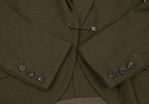 Yohji Yamamoto FEMME Rayon Peaked Lapel Jacket Khaki Size 1