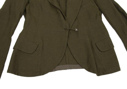 Yohji Yamamoto FEMME Rayon Peaked Lapel Jacket Khaki Size 1