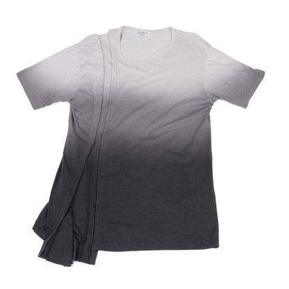 Yohji Yamamoto POUR HOMME Dip Dye Tuck Grey Black T-Shirt Size 3