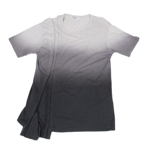 Yohji Yamamoto POUR HOMME Dip Dye Tuck Grey Black T-Shirt Size 3