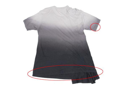 Yohji Yamamoto POUR HOMME Dip Dye Tuck Grey Black T-Shirt Size 3