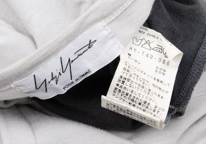 Yohji Yamamoto POUR HOMME Dip Dye Tuck Grey Black T-Shirt Size 3