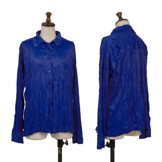 PLEATS PLEASE Wrinkle Pleat Shirt Blue Size 3