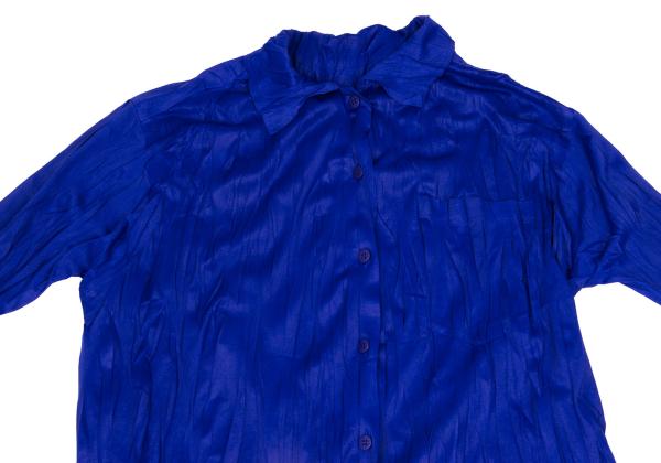 PLEATS PLEASE Wrinkle Pleat Shirt Blue Size 3