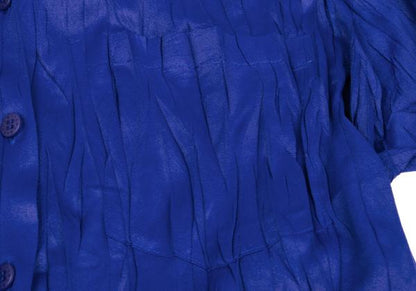 PLEATS PLEASE Wrinkle Pleat Shirt Blue Size 3