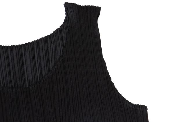 PLEATS PLEASE Pleated Sleeveless Tunic Black Blouse Size 3