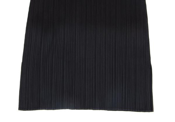 PLEATS PLEASE Pleated Sleeveless Tunic Black Blouse Size 3
