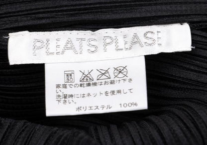 PLEATS PLEASE Pleated Sleeveless Tunic Black Blouse Size 3