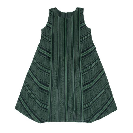 PLEATS PLEASE Multi-Stripe Jacquard Tunic Green Blouse Size 3