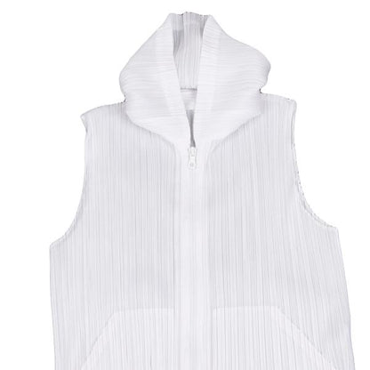 PLEATS PLEASE Pleats Double Zip Sleeveless Hoodie Size 3