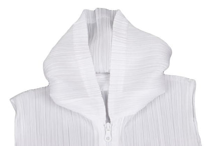 PLEATS PLEASE Pleats Double Zip Sleeveless Hoodie Size 3