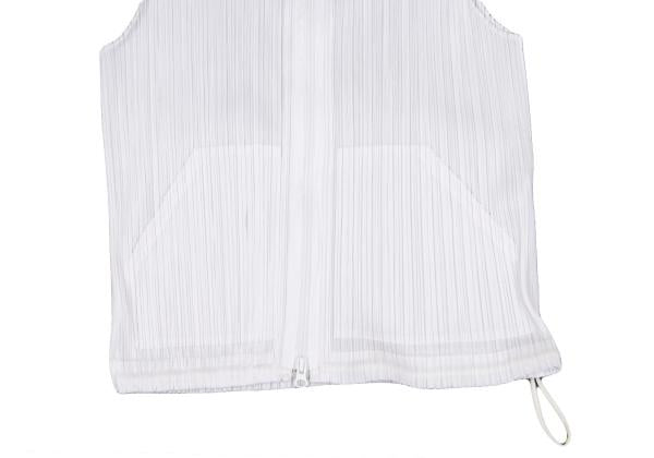 PLEATS PLEASE Pleats Double Zip Sleeveless Hoodie Size 3