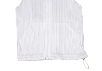 PLEATS PLEASE Pleats Double Zip Sleeveless Hoodie Size 3