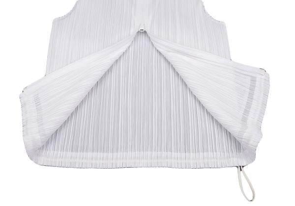 PLEATS PLEASE Pleats Double Zip Sleeveless Hoodie Size 3