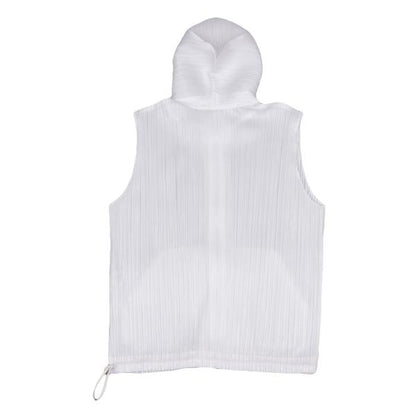 PLEATS PLEASE Pleats Double Zip Sleeveless Hoodie Size 3
