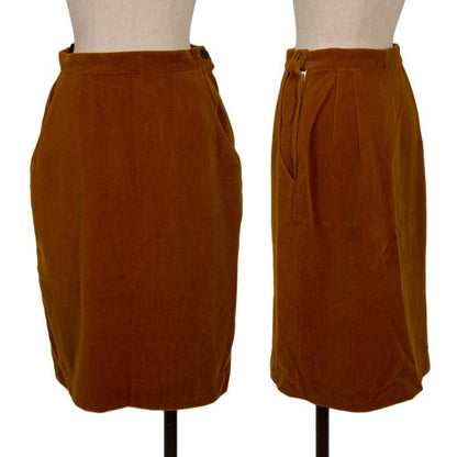 Y's Wool Brushed A-Line Midi Skirt Brown Size S