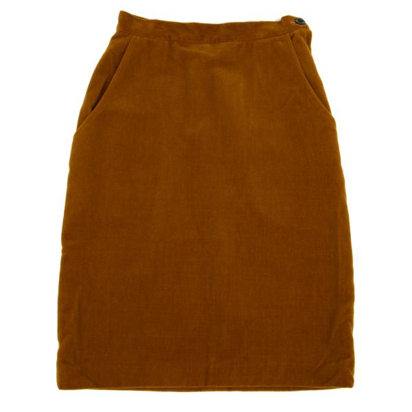 Y's Wool Brushed A-Line Midi Skirt Brown Size S