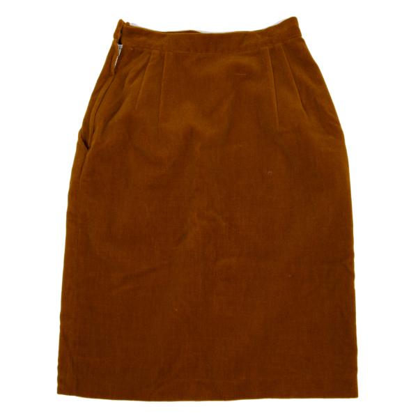 Y's Wool Brushed A-Line Midi Skirt Brown Size S