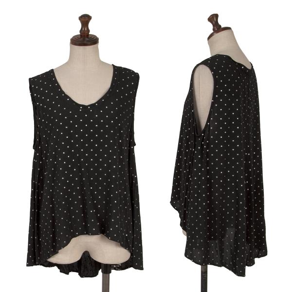LIMI feu Rayon Dot Foil Print Sleeveless Blouse Black Size S