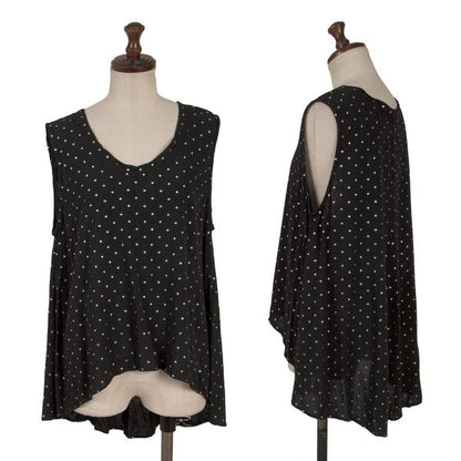 LIMI feu Rayon Dot Foil Print Sleeveless Blouse Black Size S